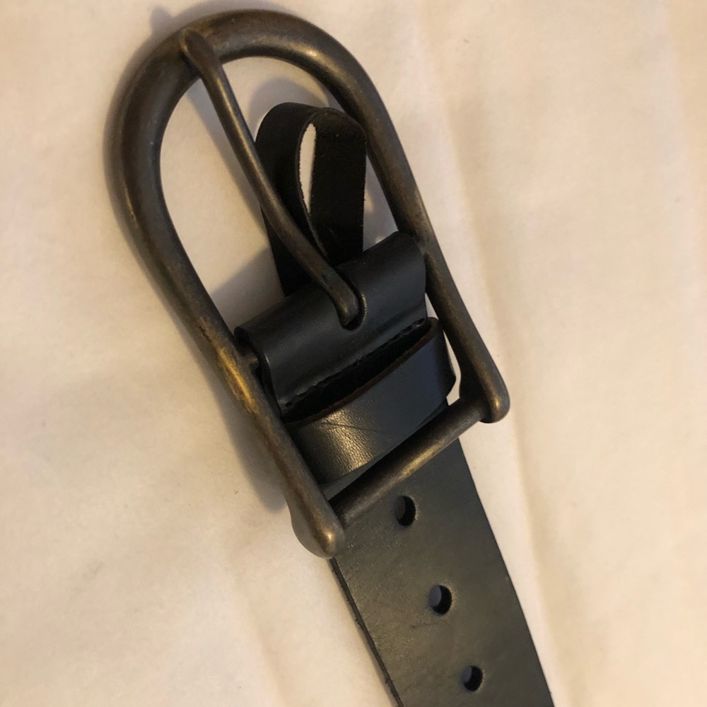 Black leather belt from Aritzia